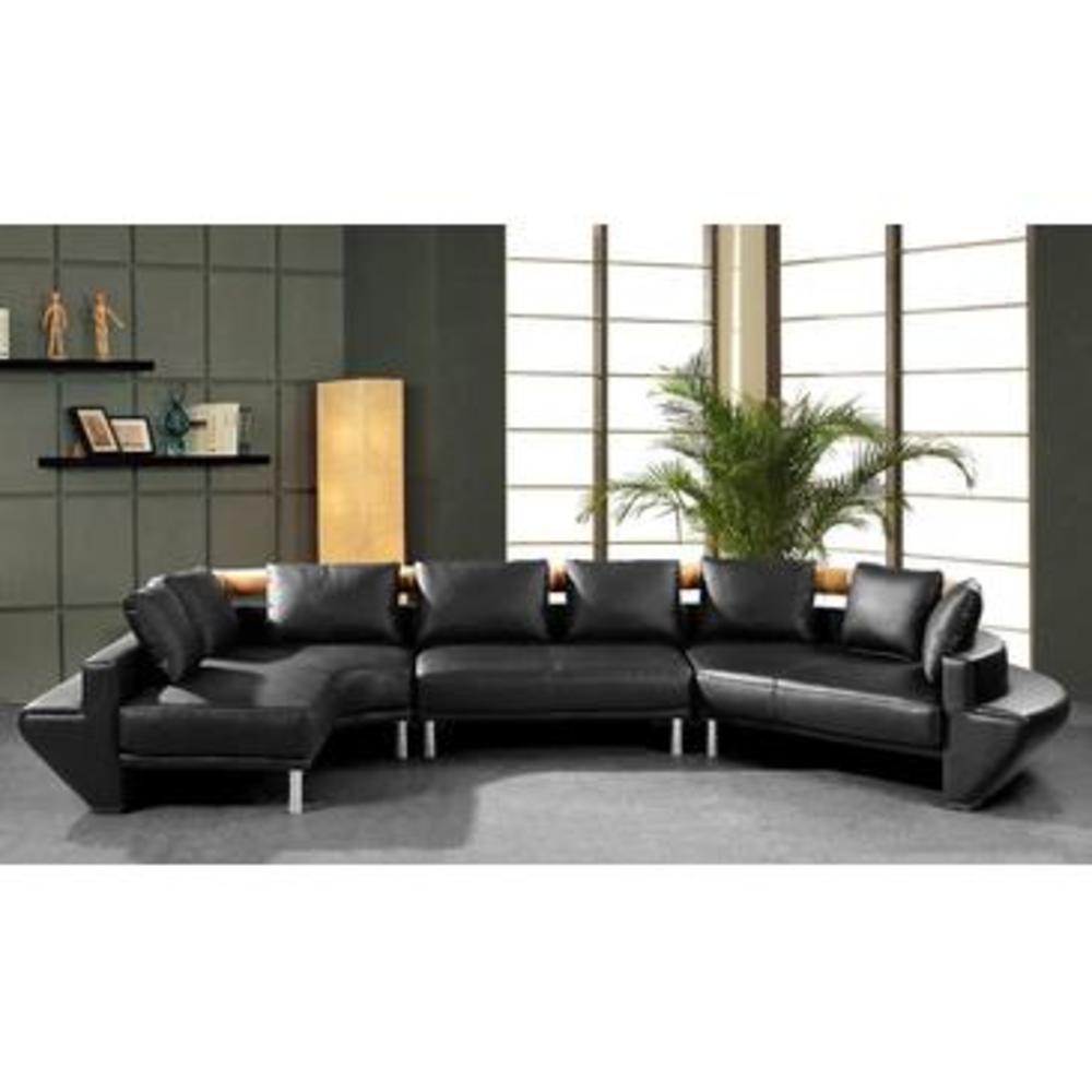 VIG Furniture VIG Divani Casa Jupiter Ultra Modern Leather Sectional Sofa In Black