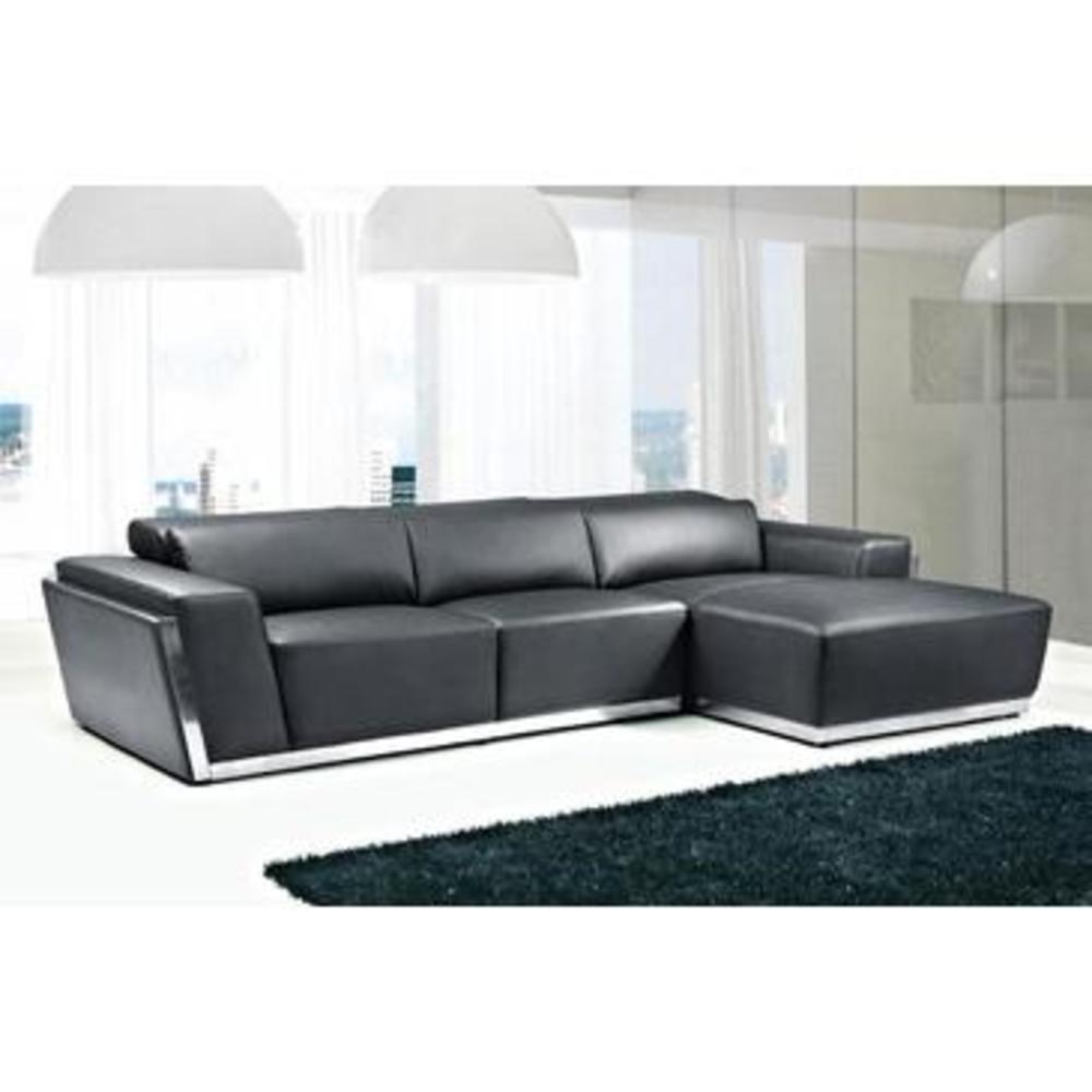 VIG Furniture VIG Divani Casa 8010C - Modern Bonded Leather Sectional Sofa In Black