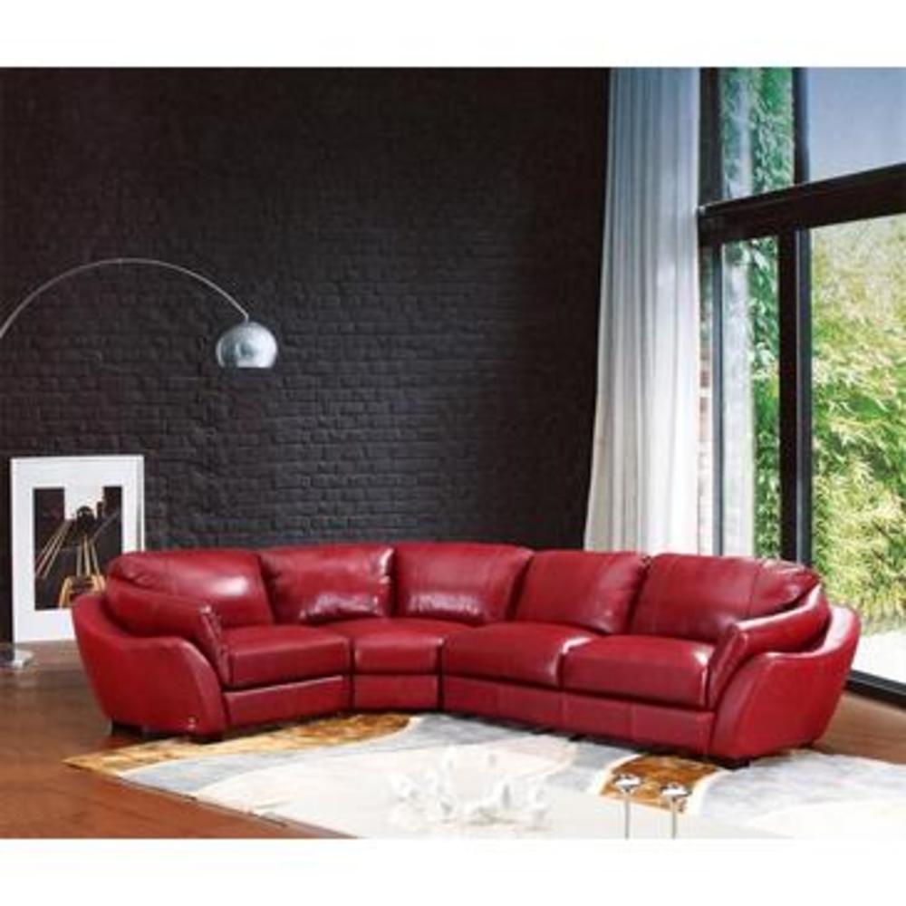 VIG Furniture VIG Divani Casa 622 - Modern Italian Leather Sectional Sofa In Red