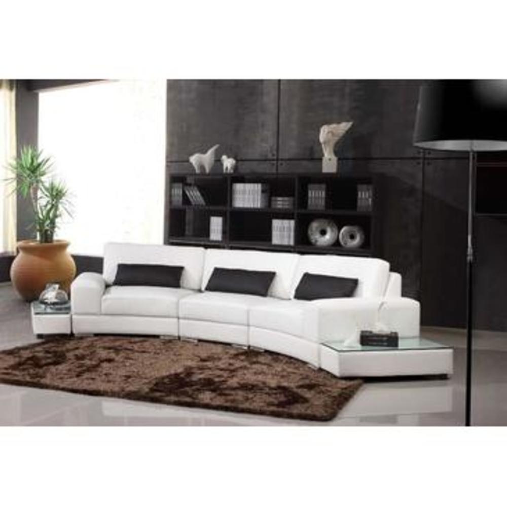 VIG Furniture VIG Divani Casa 525 - Modern Bonded Leather Sectional Sofa In White