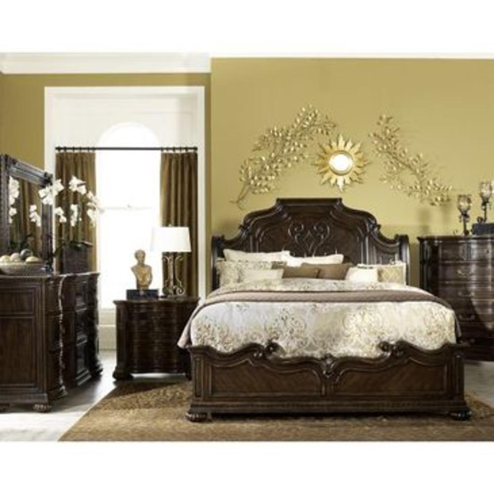 Legacy Classic Furniture Legacy La Bella Vita 4 Piece Sleigh Bedroom Set in Coffee House Brown & Gold