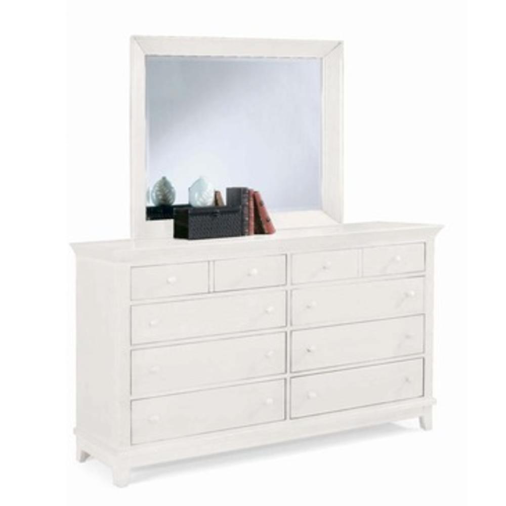 American Drew Sterling Pointe Triple Dresser w/ Mirror in White