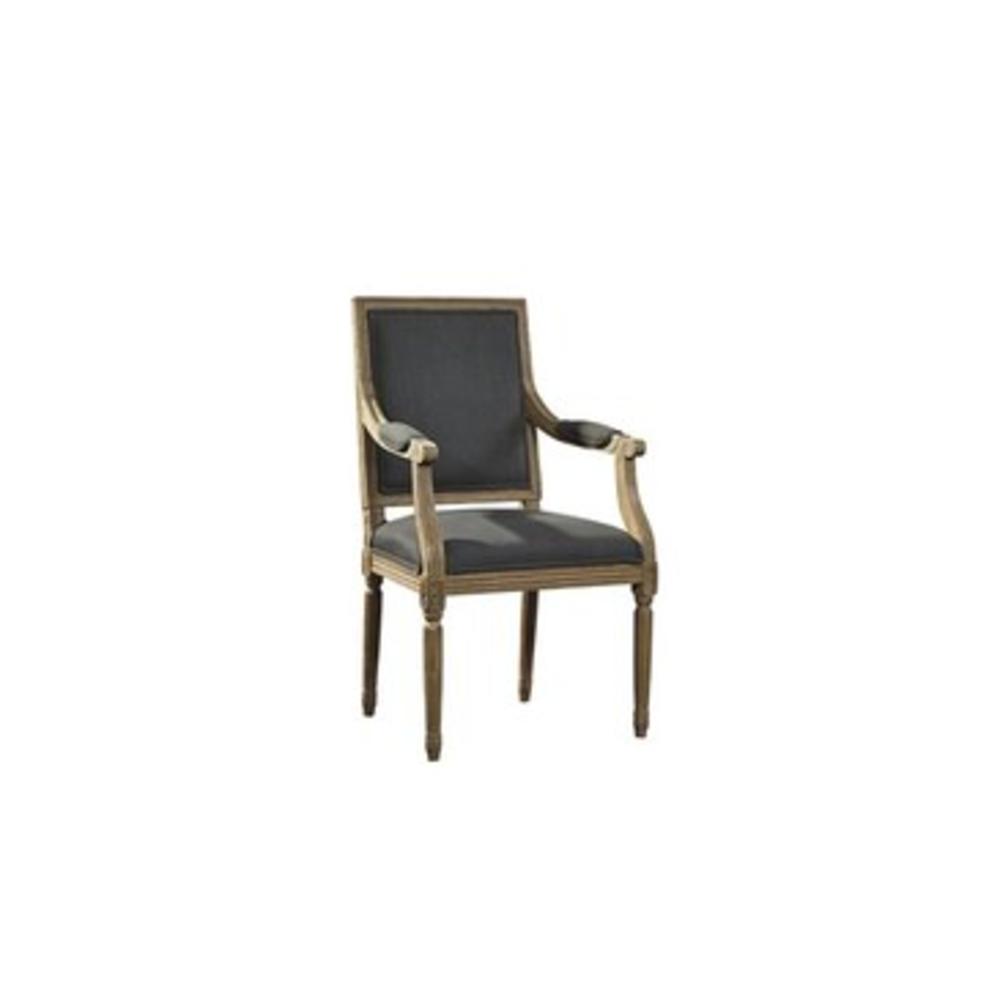 Furniture Classics Gray Linen & Oak Arm Chair