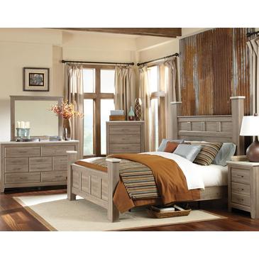 Standard Furniture Stonehill 4 Piece Poster Bedroom Set in Weathered Oak