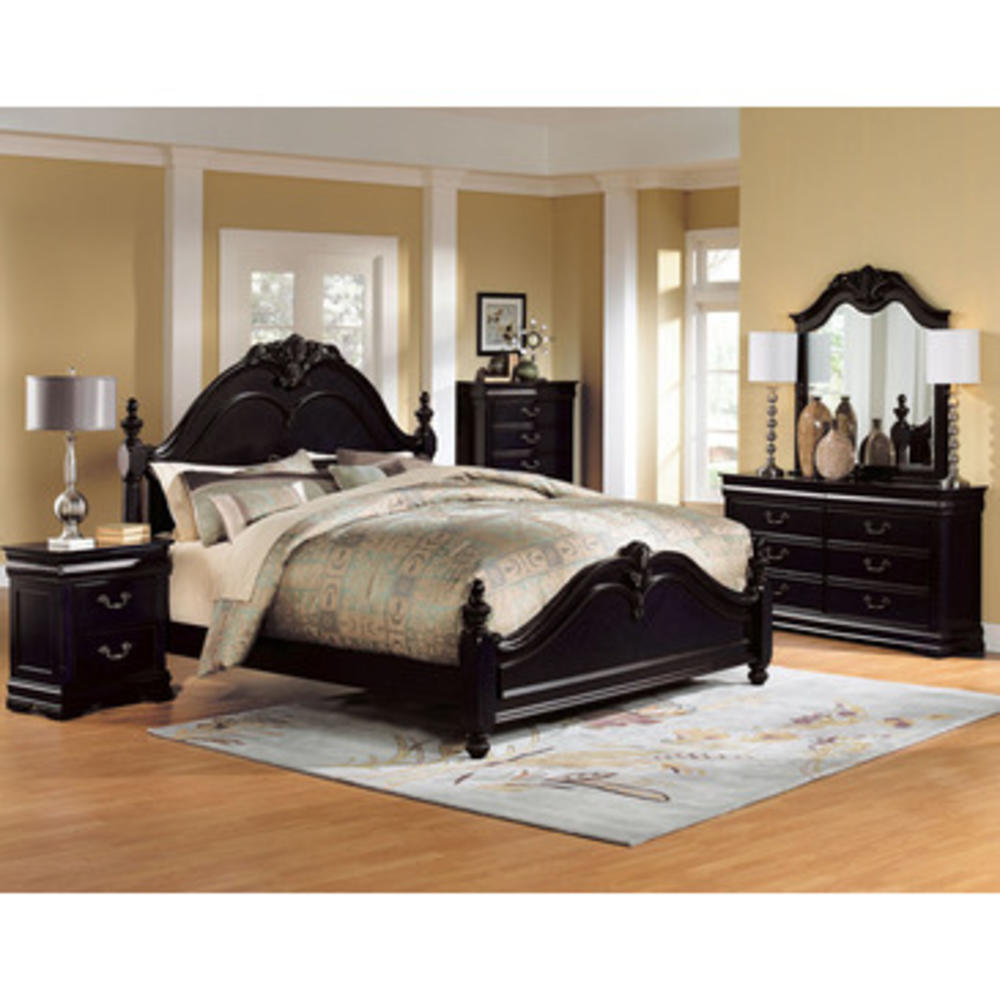 Standard Furniture Westchester Black 5 Piece Poster Bedroom Set in Black