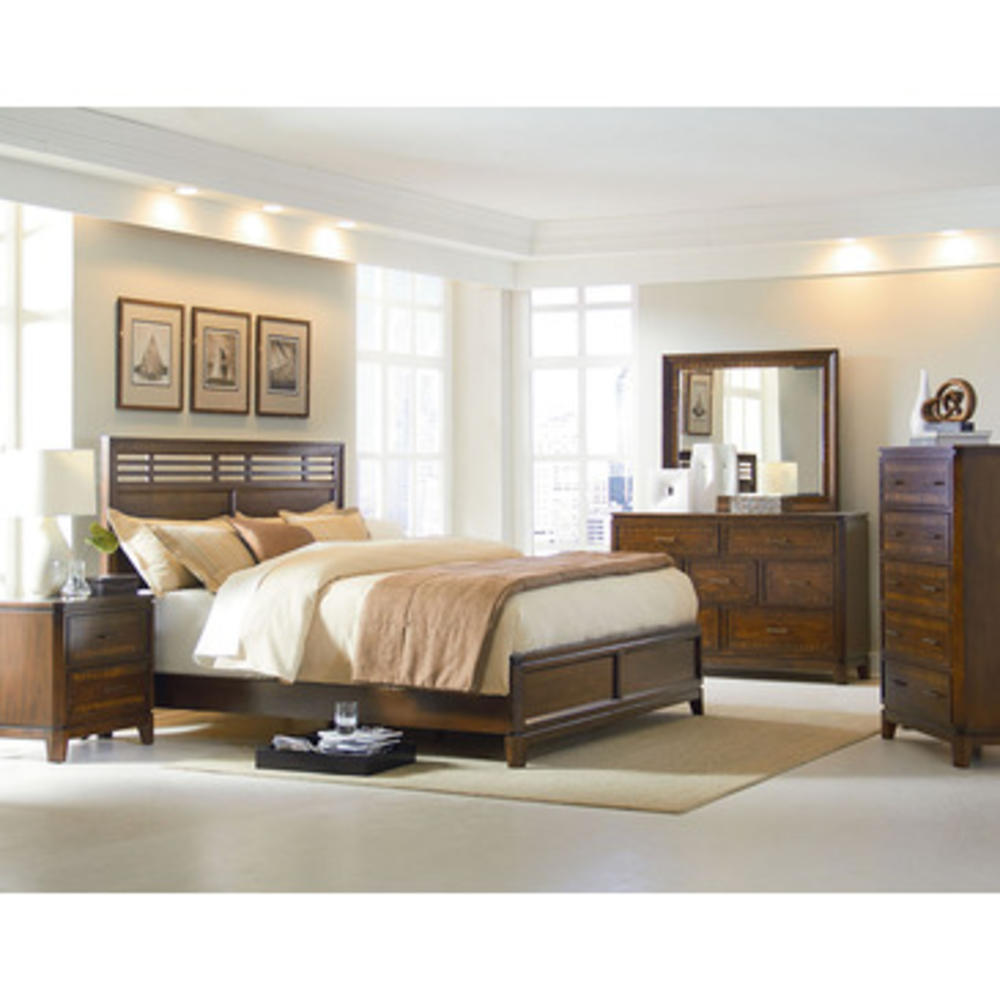 Standard Furniture Avion 5 Piece Platform Bedroom Set in Cherry & Walnut