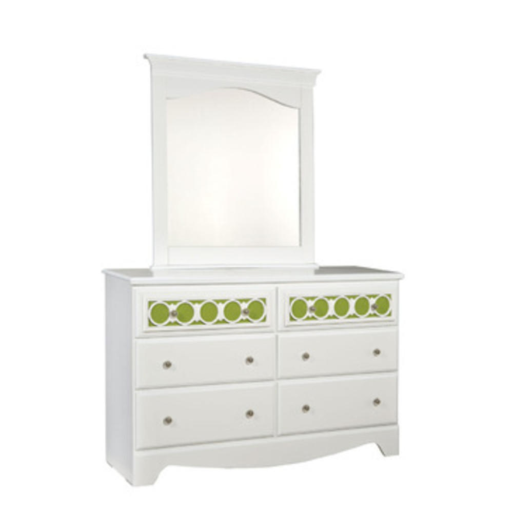 Standard Furniture My Room 6 Drawer Dresser w/ Mirror in White