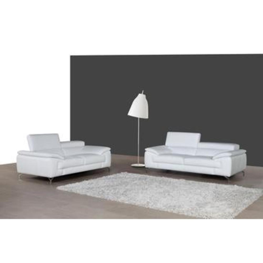 J&M Furniture J&M A973 Italian Leather Loveseat In White