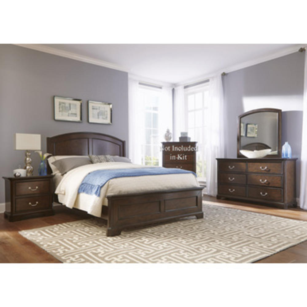 Liberty Furniture Avington 3 Piece Panel Bedroom Set w/Nightstand in Dark Cognac