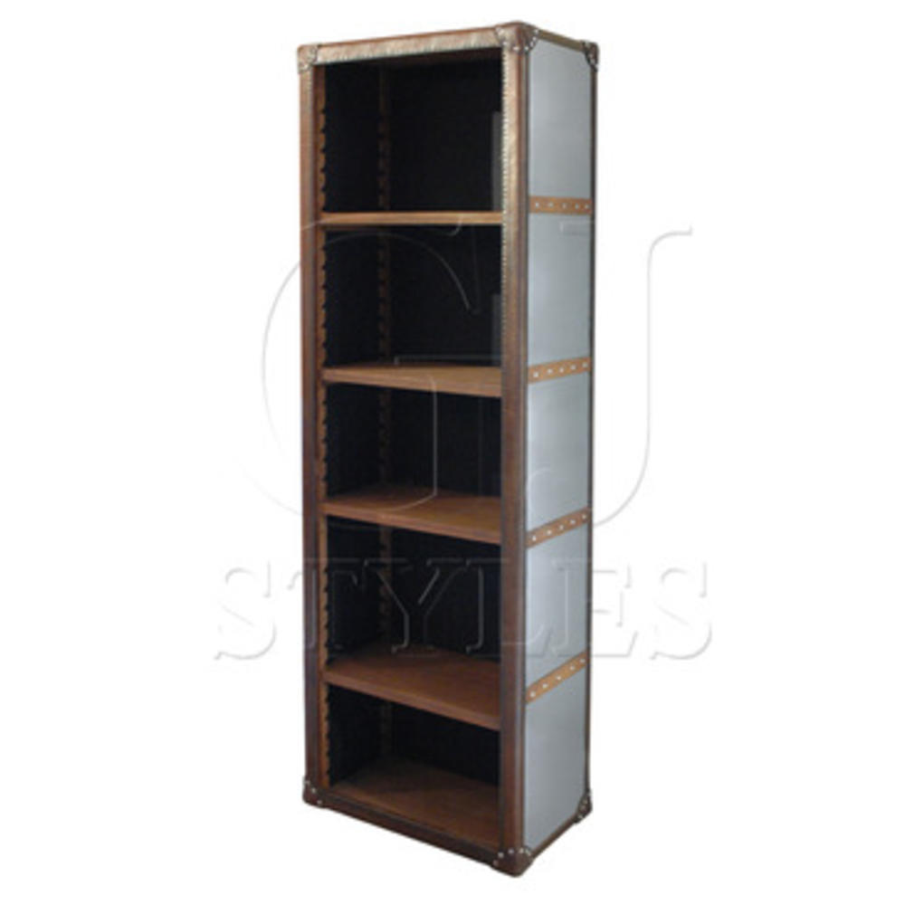 GJ Styles Keats Tall Bookcase In Brush Steel Disc 1 And 12