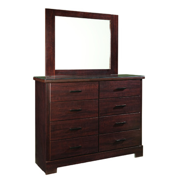 Global Furniture Global Leah 8 Drawer Dresser w/ Mirror in Dark Cherry Merlot