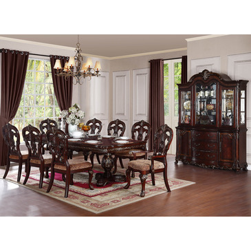 Homelegance Deryn Park 10 Piece Double Pedestal Dining Room Set In Cherry