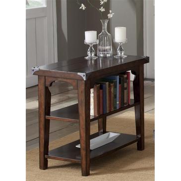 Liberty Furniture Aspen Skies Chair Side Table in Russet Brown Finish