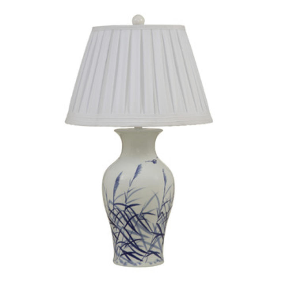 Bassett Mirror Company Bassett Abigail Table Lamp - White & Blue Ceramic