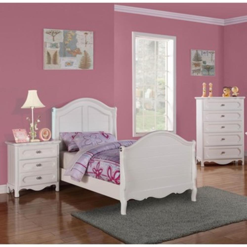 Homelegance Hayley 3 Piece Kids' Panel Bedroom Set in White