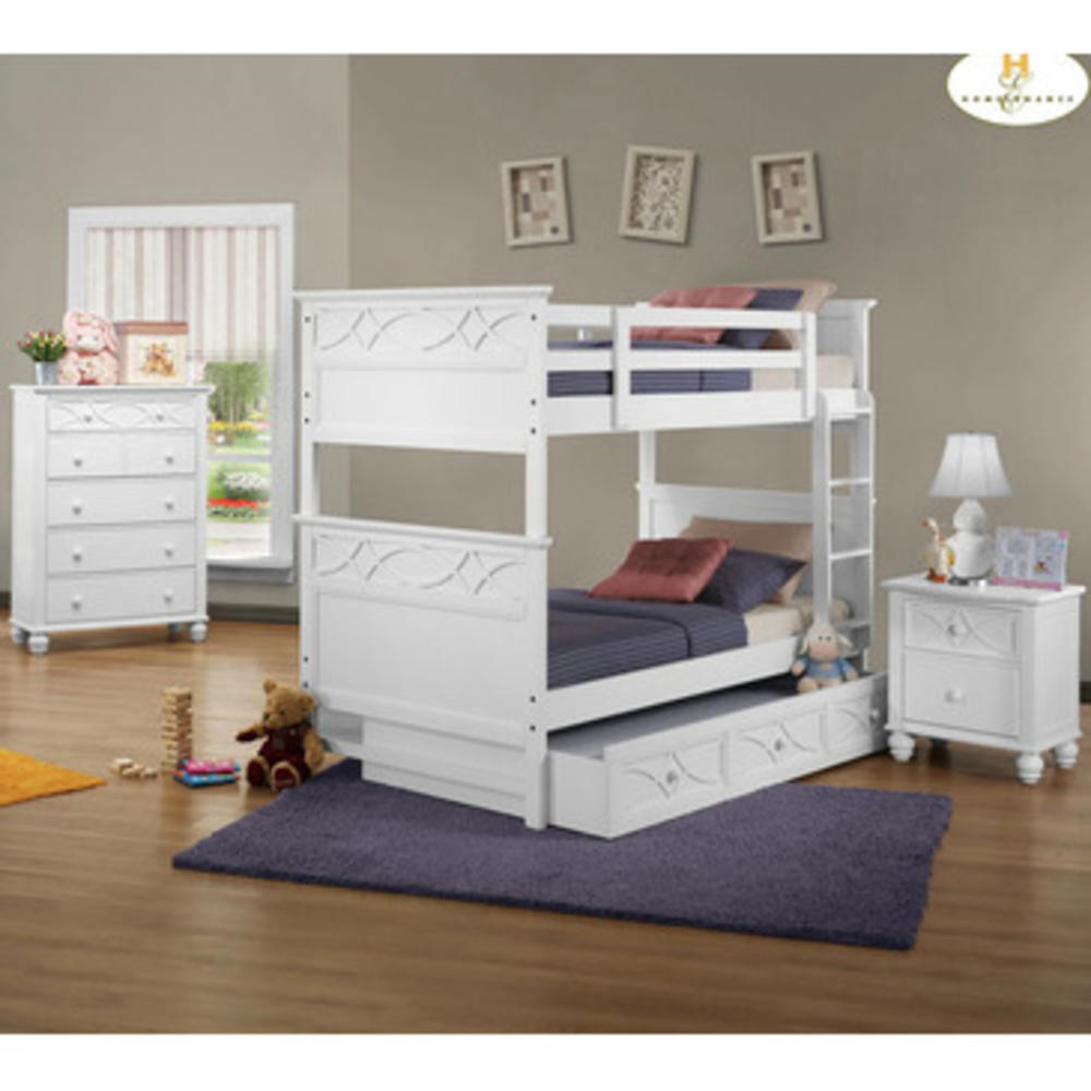 Homelegance Sanibel 3 Piece Bunk Bed Kids' Bedroom Set in White