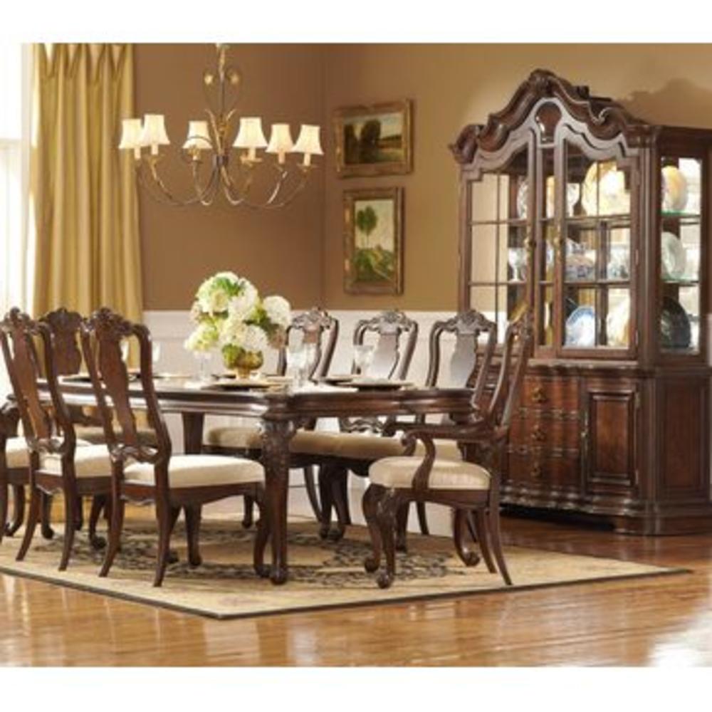 Homelegance Perry Hall 8 Piece Leg Dining Room Set in Rich Brown