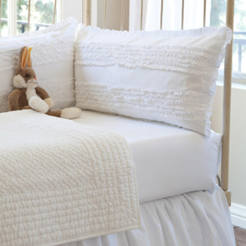 Taylor Linens Ruffle White Crib Bed Skirt