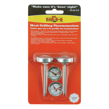 UniFlame Mr. Bar-B-Q 40146X Stainless Steel Meat Grilling Thermometers, 2 Pack