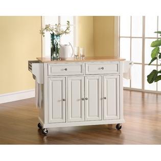 Crosley Furniture Kitchen Cart Island In White Finish Stainless Steel Top Crosley Furniture Kitchen Cart, Crosley Kitchen Cart With Stainless Steel Top