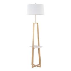 Lumisource Cosmo Shelf Contemporary/Glam Floor Lamp in White Marble and Gold Metal with White