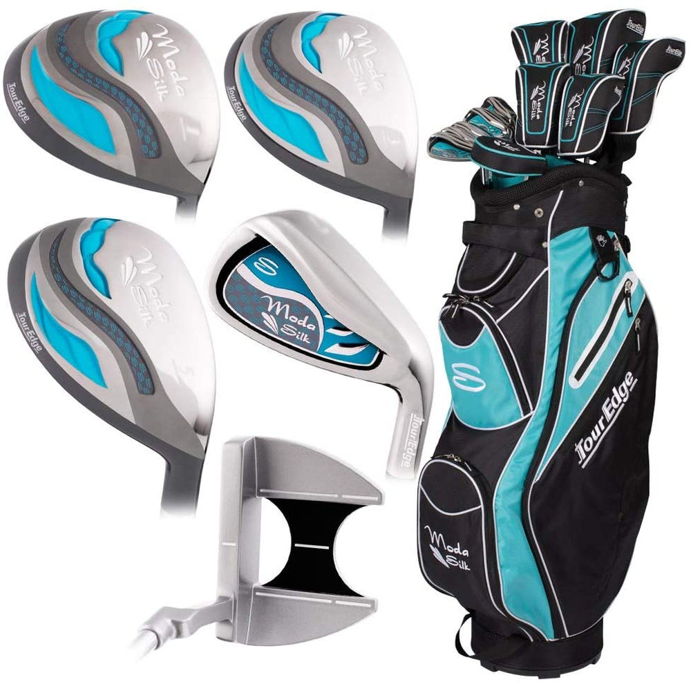 Tour Edge Moda Silk Complete Set (19pc, Black/Blue, Ladies) Golf NEW
