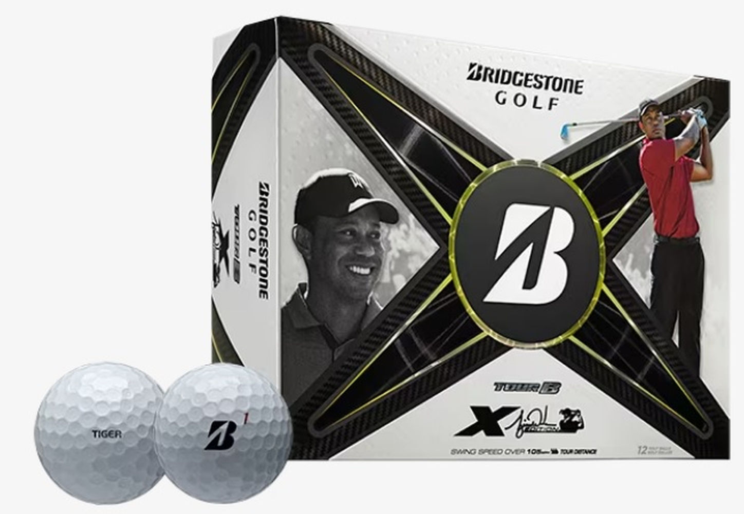 Bridgestone Tour B-X Tiger Woods Edition Golf Balls (White,12pk) 1 Dozen  2024 NEW