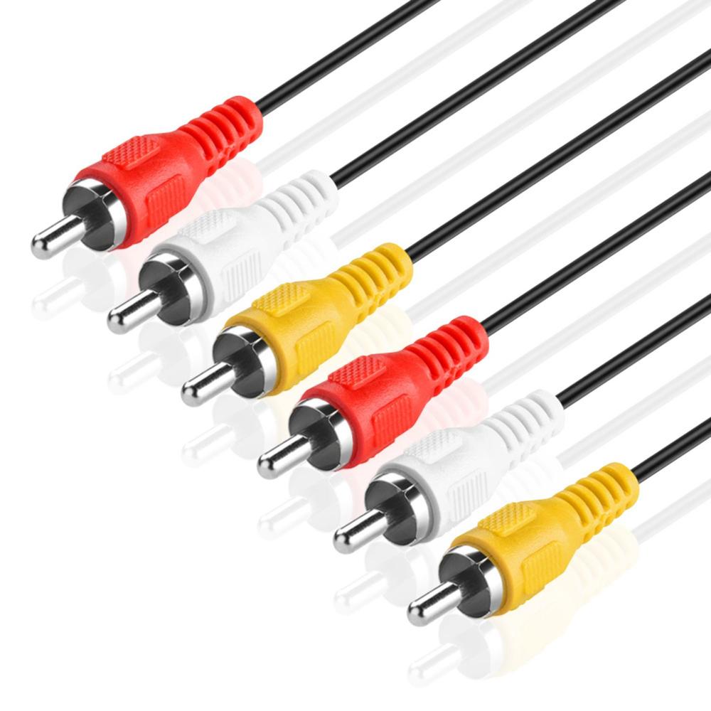 CE Compass 3RCA Cable (50 FT) - 3RCA AV RCA Composite Video + 2RCA Stereo Audio M/M Male to Male Dual Shielded RCA Connector Plug Wire Cord