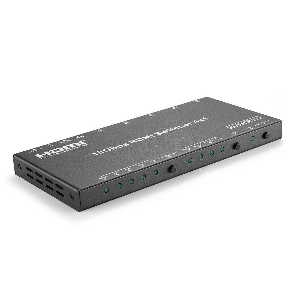 CE Compass 4 in 1 out HDMI Switch 4K 60Hz & Audio Out w/ Remote, ARC/eARC 4 Port Changer HDMI Selector Box UHD 4Kx2K @ 60Hz Audio Extractor