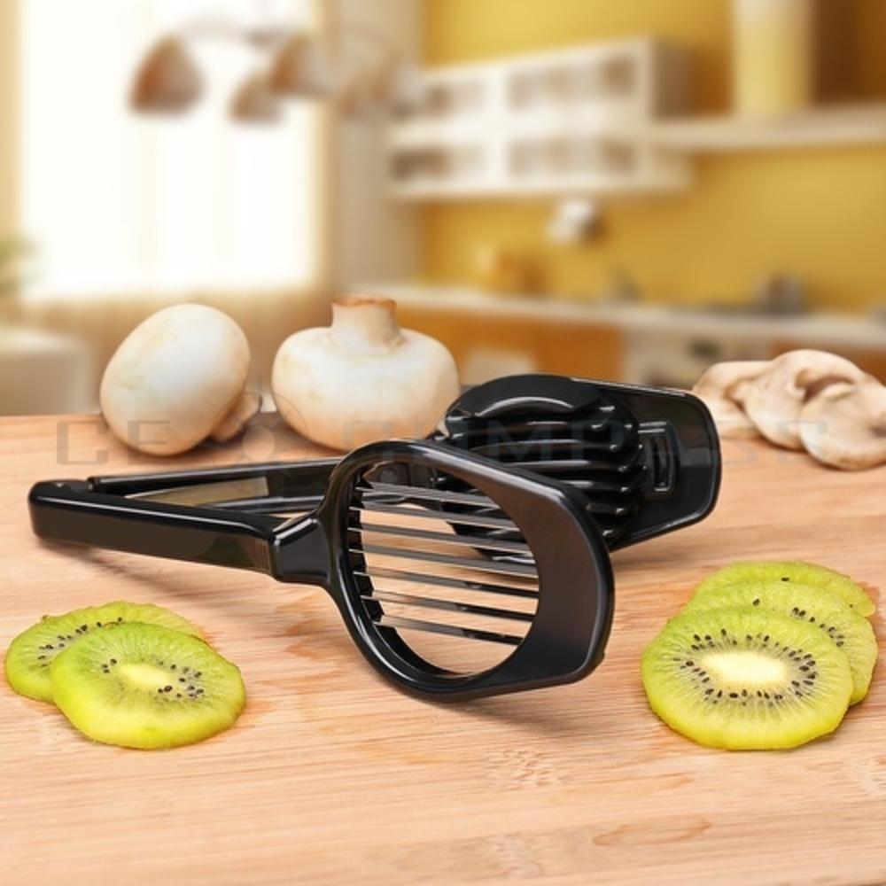 CE Compass Stainless Steel Multipurpose Slicer - Egg Mushroom Strawberry Kiwi Fruit Cutter Divider Separator with Seven Blades Kitchen Tool