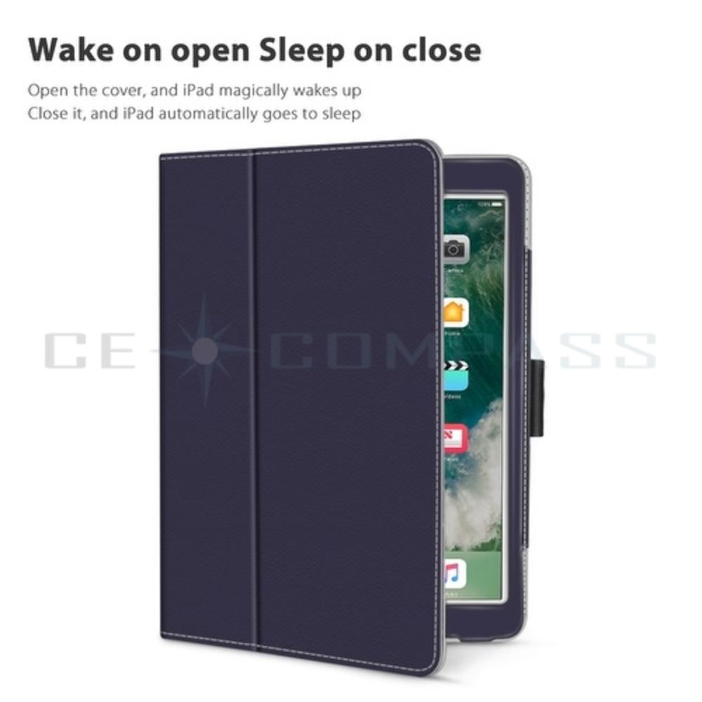 CE Compass New iPad 9.7 Inch 2017 Case / iPad Air 1 Case - Corner Protection Premium PU Leather Folio Smart Cover w/ Auto Sleep / Wake for