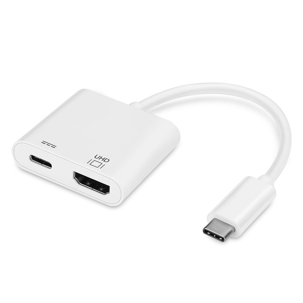 CE Compass USB Type C to HDMI 4K 60Hz Adapter w/ USB-C Power Delivery Port Charge HDMI 2.0 4K@60Hz UHD Video Hub Multiport Dongle Cable