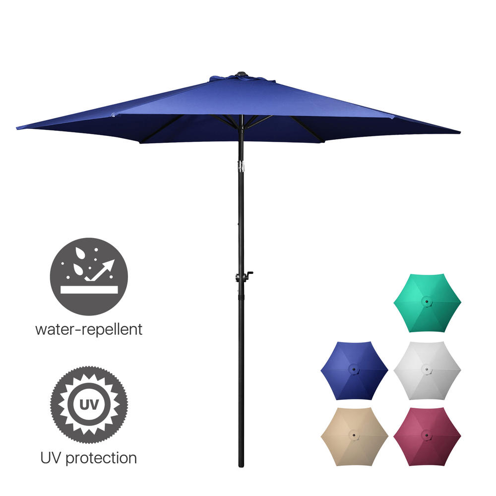 CE Compass Patio Umbrella 10 Feet - Portable Aluminum Outdoor Table Desk Umbrella Furniture for Market Beach Backyard Pool Sunshine Garden