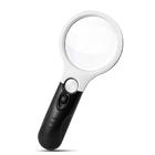 CE Compass Magnifying Glass with 3 LED Light, Lightweight Handheld  Magnifier Glass Lens Optical Aid for Reading Writing Books Kids Elderly
