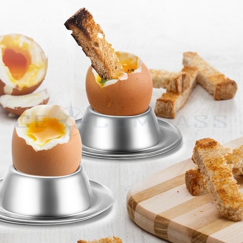CE Compass Egg Cup Holder Set (2 Piece Sets) - Stainless Steel Egg