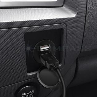Ce Compass Cbl Usbhd Ext 3ft Usb Hdmi Flush Mount Cable Dashboard Panel Dash Mount Usb Hdmi Port Socket Jack Plug Water Resistant Connector 1m 3ft