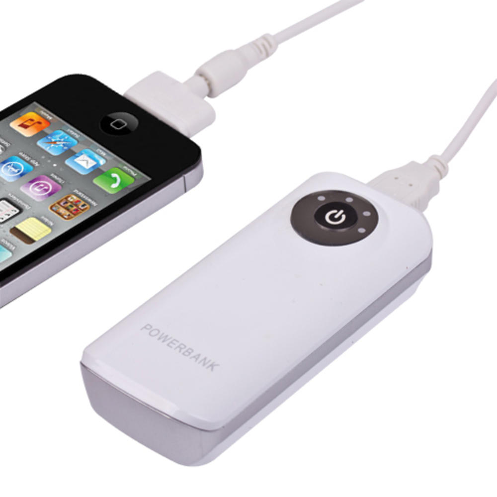 CE Compass White 5600mAh Power Bank External Battery Charger For iPhone 5/4S/4/3G/3GS; iPad 4/3/2, iPad Mini ; iPod Touch 5 4 3 2; Samsung