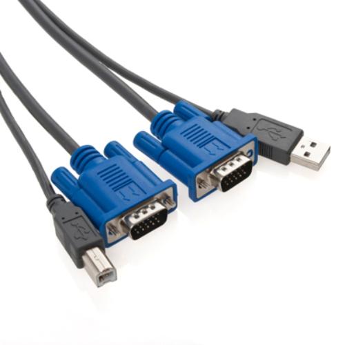 CE Compass 1.5M USB 2.0 PC Monitor 15-Pin Standard VGA SVGA  Adapter Cable For KVM Switch