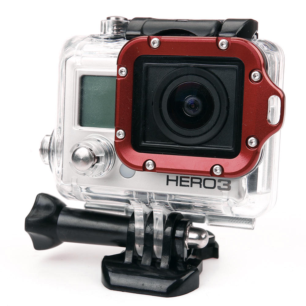 CE Compass Aluminum Lanyard Lens Ring Mount + Screwdriver for Gopro HD Hero 3 Camera Red