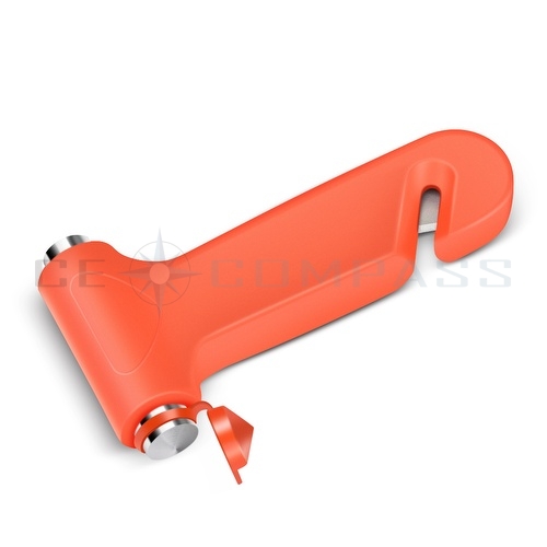CE Compass Car Emergency Escape Hammer Auto Safety Seatbelt Cutter Glass Window Breaker Punch Disater Rescue Tool in Orange SUV Truck Bus