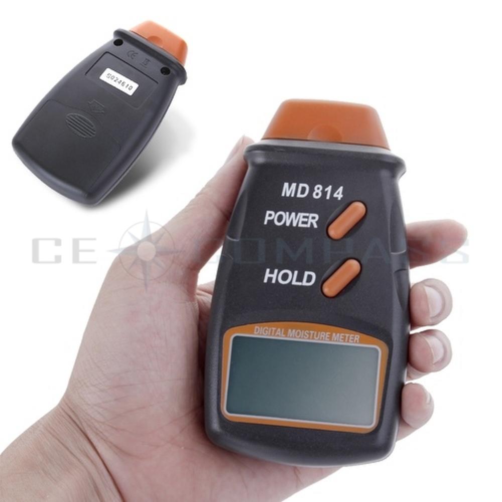 CE Compass Digital Wood Moisture Meter Humidity Tester Handheld Tool with 4 Pins LCD Display and Carrying Case Range 5% - 40% RH Accuracy