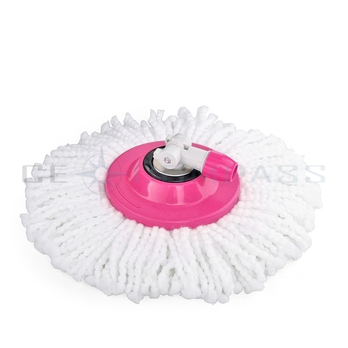 CE Compass Pro 360 Rotating Spin Magic Mop Stainless Steel Dual Dry Drying Version Bucket Replacement Handle Sef Wringing 2 Mop Heads Pink