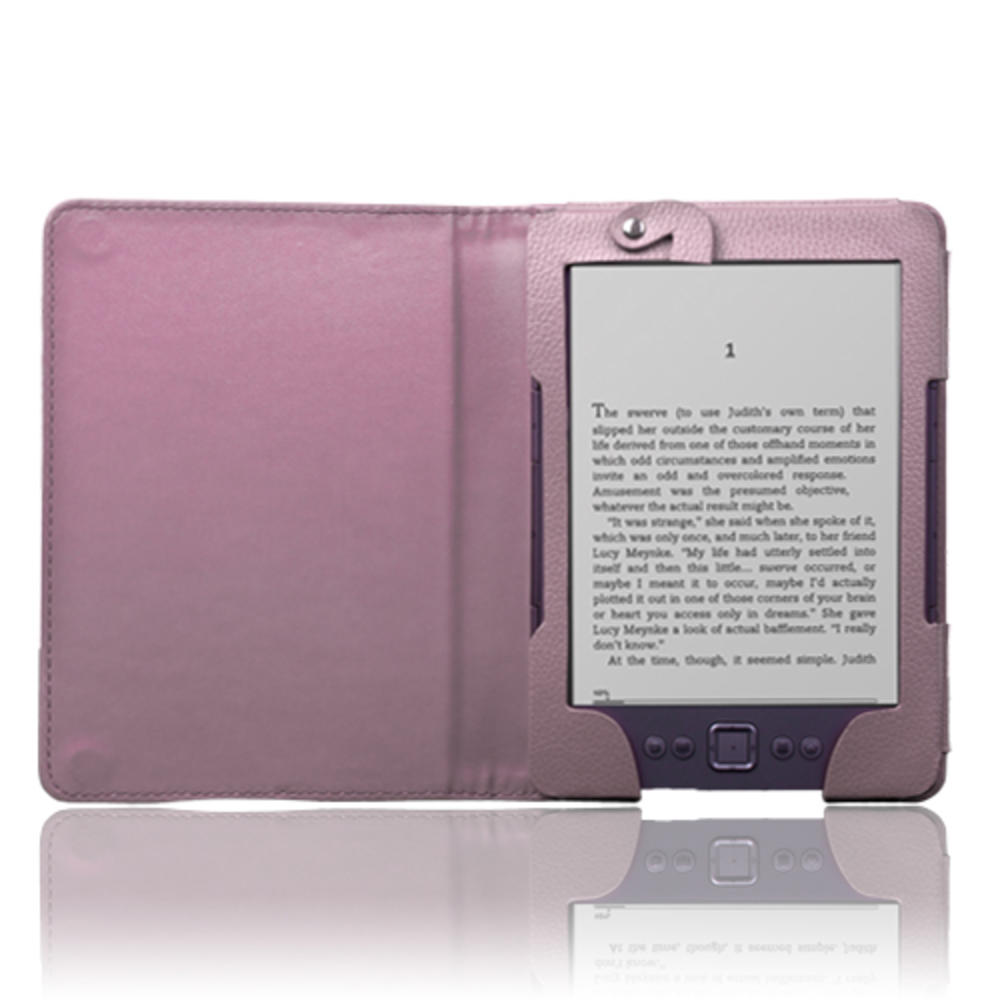 CE Compass Kindle 5 & Kindle 4 Case - Slim Leather Smart Cover For Amazon Kindle with Built-in LED Light and Auto Sleep & Wake Feature Pink