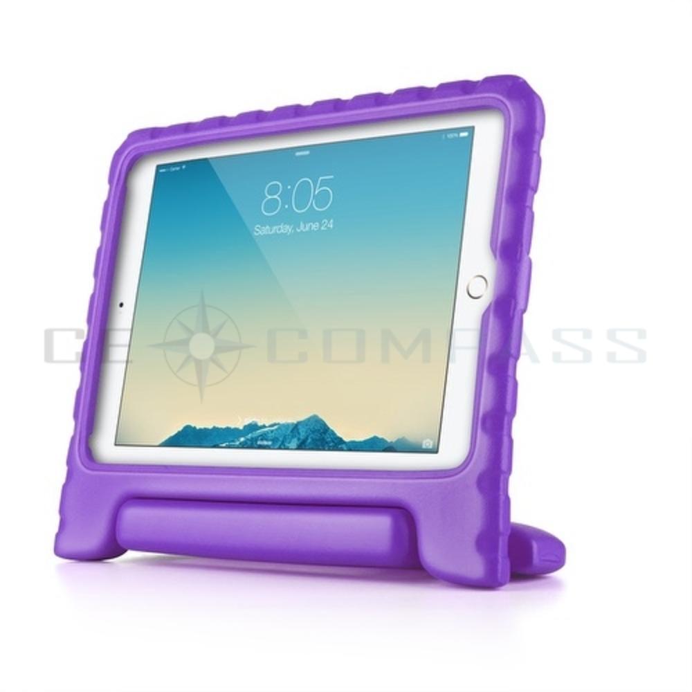 CE Compass iPad Case Kids Shock Proof Soft Light Childproof Impact Drop Resistant Protective Stand Cover Handle for Apple iPad 2/3/4 Purple