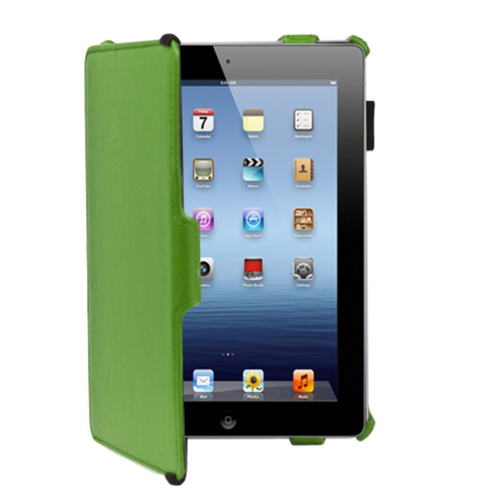 CE Compass Apple iPad Mini Case - Hard Back Slim Folio Case Smart Cover Stand For Apple iPad Mini 1st Gen with Sleep Wake Hand Strap Green
