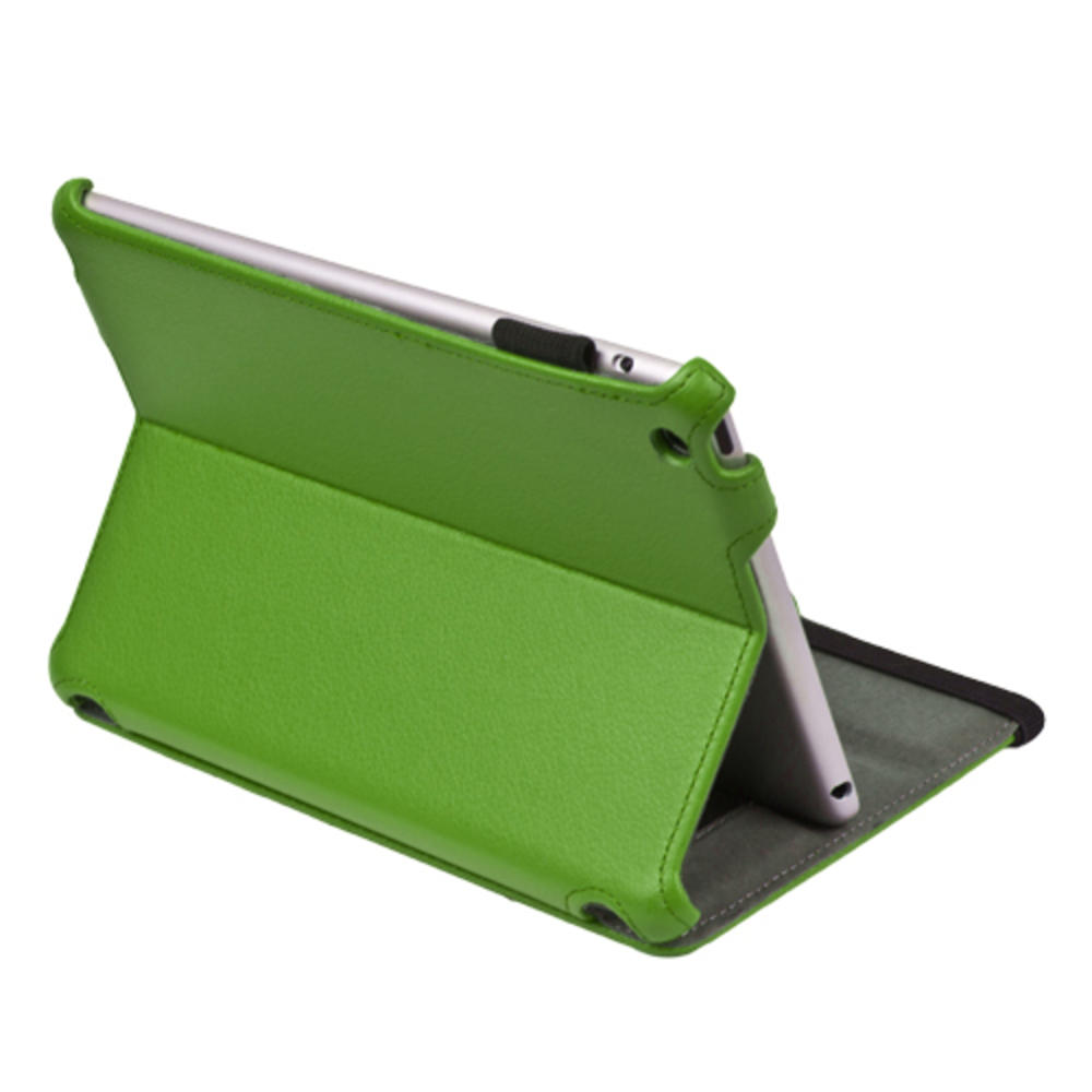 CE Compass Apple iPad Mini Case - Hard Back Slim Folio Case Smart Cover Stand For Apple iPad Mini 1st Gen with Sleep Wake Hand Strap Green