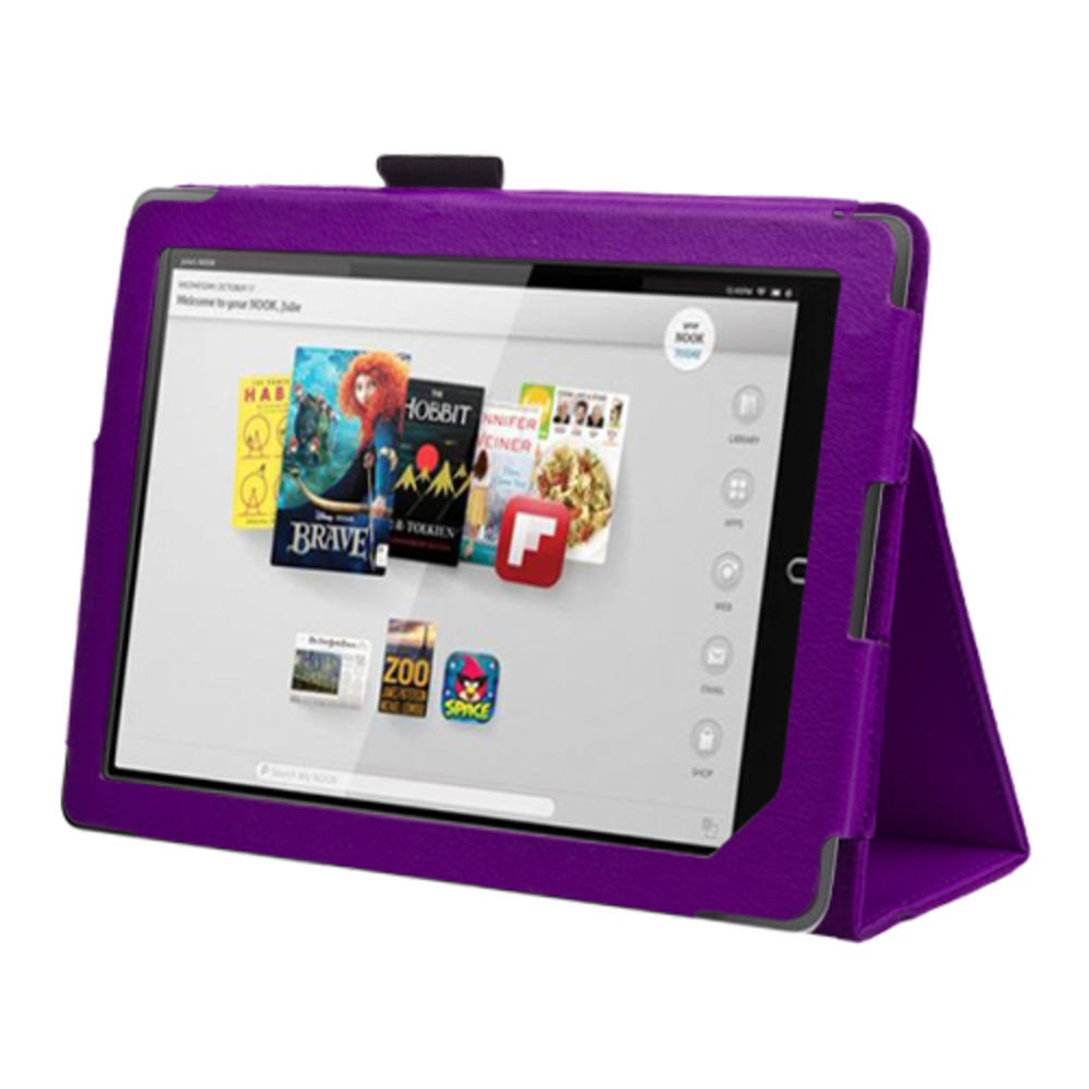 CE Compass Nook HD 9 Case - Slim Fit Folio Leather Smart Cover Stand For Barnes & Noble Nook HD+ 9" with Auto Sleep and Wake Feature Purple