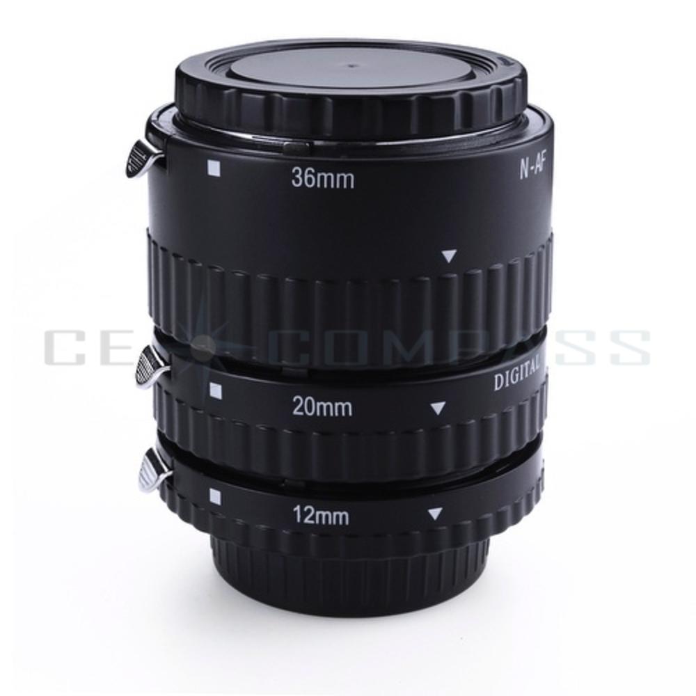 CE Compass Macro Extension Tube Auto Focus Set for Nikon DSLR Cameras with 12mm, 20mm & 36mm Tubes for D7100 D7000 D5300 D5200 D3000 D810