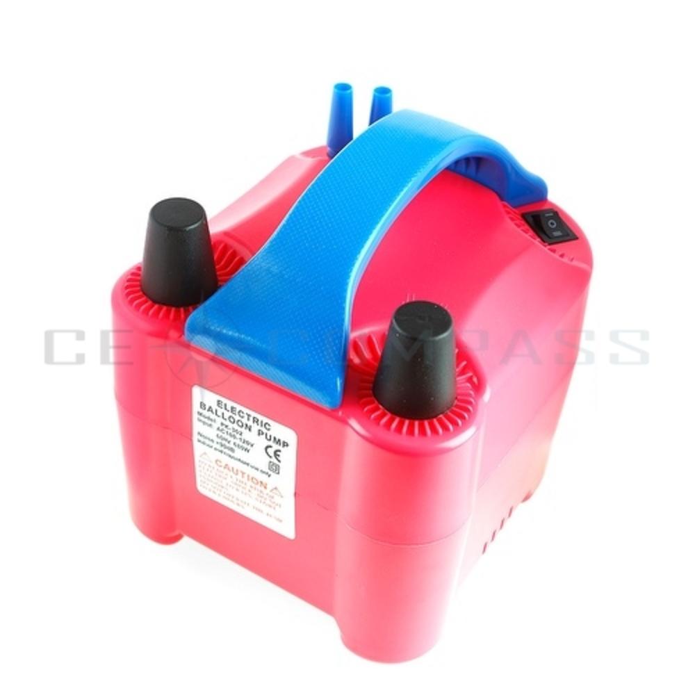 CE Compass Electric Balloon Inflator Portable 2 Nozzle 110V 680W High Voltage AC Air Blower Pump For Birthday Party Wedding Decoration Red