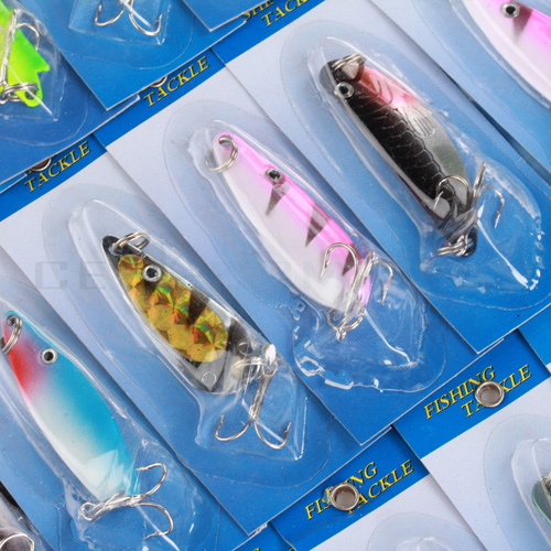 CE Compass Lot 30 pcs Kinds of Fishing Lures Plastic Floating Crankbaits Minnow Baits Assorted Tackle Set Each with 1 Sharp Treble Hook